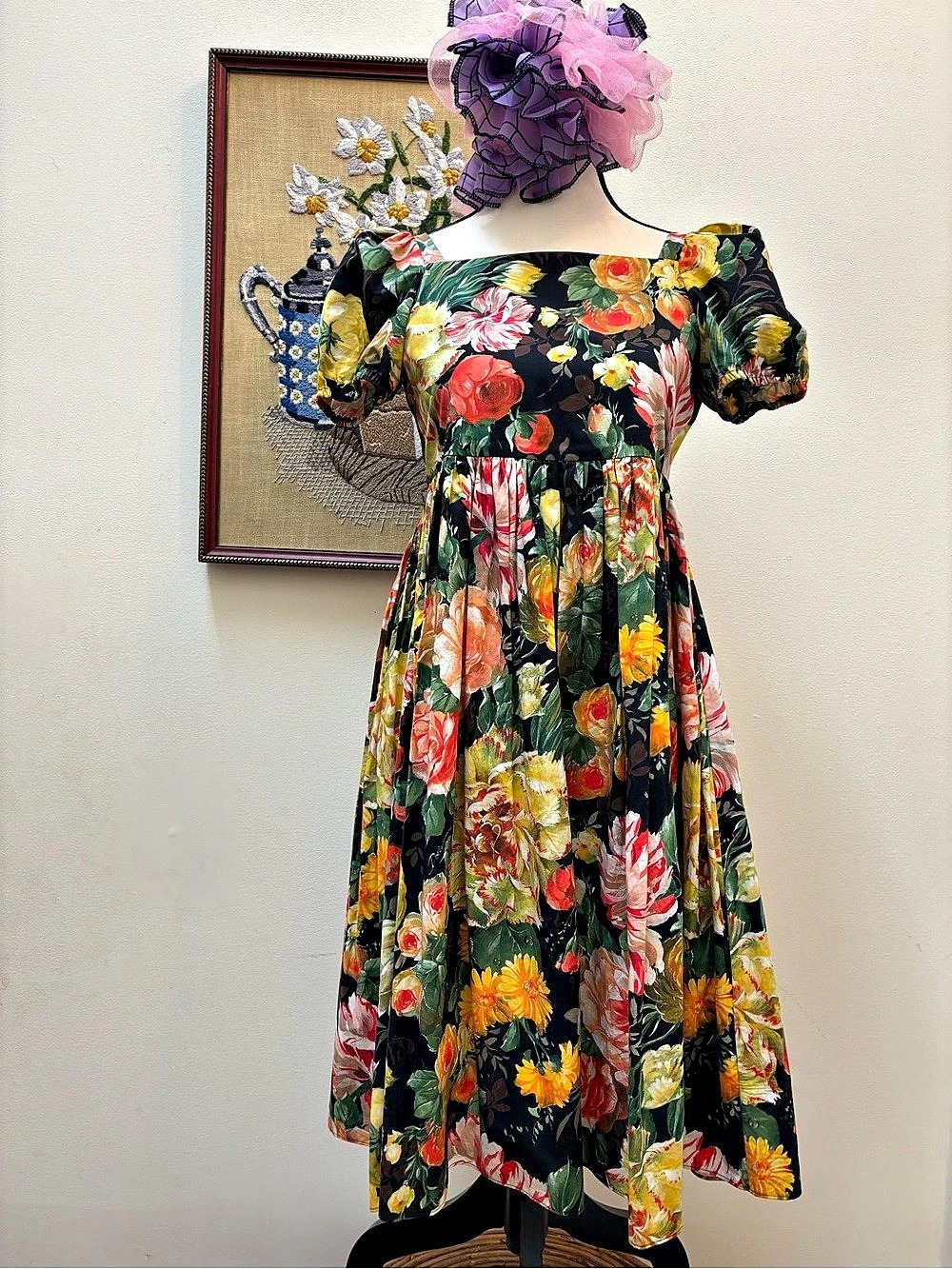 Dolce & Gabbana Floral-Print Cotton-Poplin Midi Dress Maxi Dress Size 11/12